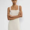 90er-Jahre-Midi-Kleid aus Satin mit Schlitz 90er-Jahre-Midi-Kleid aus Satin mit Schlitz
