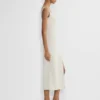 90er-Jahre-Midi-Kleid aus Satin mit Schlitz 90er-Jahre-Midi-Kleid aus Satin mit Schlitz