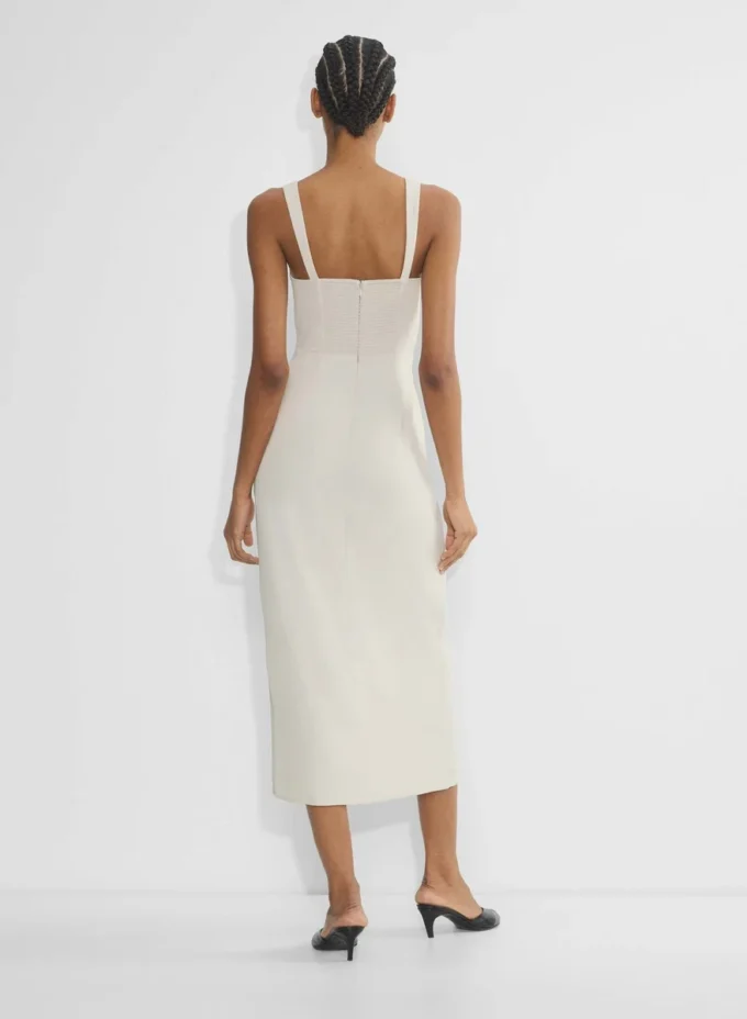 90er-Jahre-Midi-Kleid aus Satin mit Schlitz 90er-Jahre-Midi-Kleid aus Satin mit Schlitz