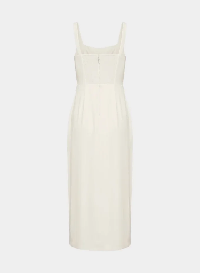 90er-Jahre-Midi-Kleid aus Satin mit Schlitz 90er-Jahre-Midi-Kleid aus Satin mit Schlitz