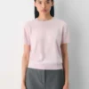 Bare Cashmere Kurzarm-Pullover mit Rundhalsausschnitt Bare Cashmere Kurzarm-Pullover mit Rundhalsausschnitt