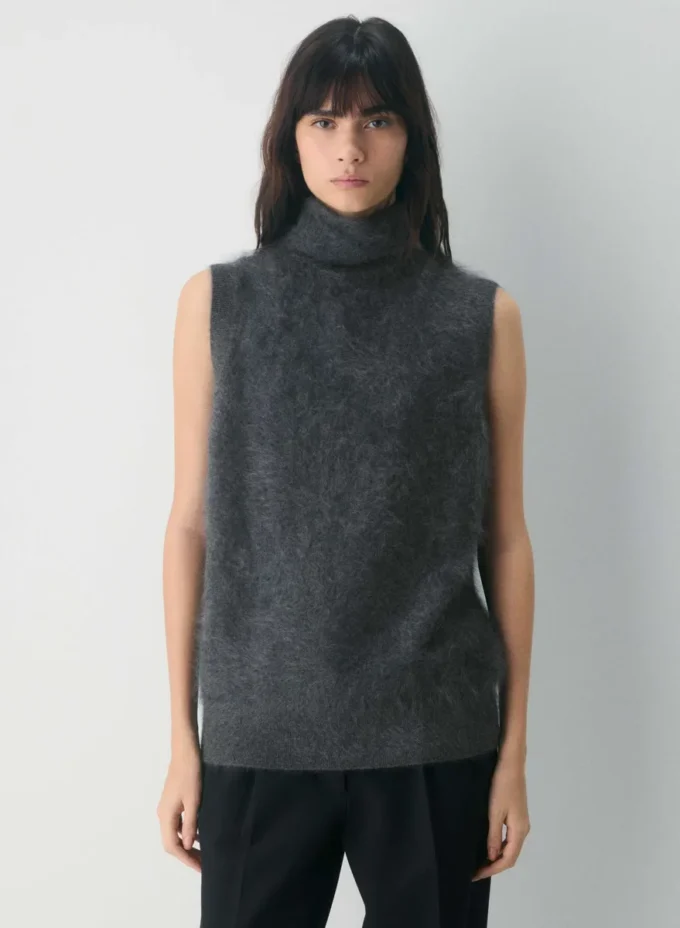 Brushed Cashmere Relaxed Turtleneck Tank Brushed Cashmere Relaxed Turtleneck Tank