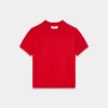 Brushed Cashmere Shortsleeve Crew Sweater