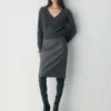 Brushed Cashmere Shrunken V-neck Sweater