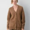 Chunky Merino Wool V-neck Cardigan