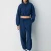 Cozy Sweatfleece Boyfriend Mock Crop Zip-up Cozy Sweatfleece Boyfriend Mock Crop Zip-up