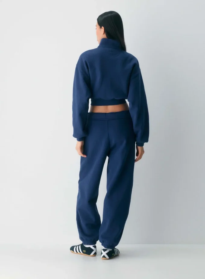 Cozy Sweatfleece Boyfriend Mock Crop Zip-up Cozy Sweatfleece Boyfriend Mock Crop Zip-up