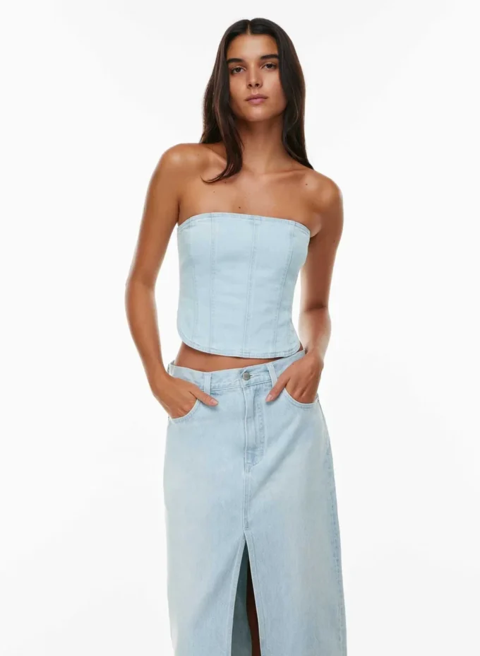 Denim Forum Die 90er Jahre Debbie Denim Bustier Denim Forum Die 90er Jahre Debbie Denim Bustier