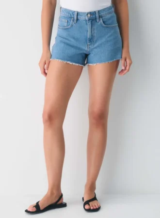Denim Forum Jodie Curve-Fit Hi-Rise Mini-Jeansshorts Denim Forum Jodie Curve-Fit Hi-Rise Mini-Jeansshorts