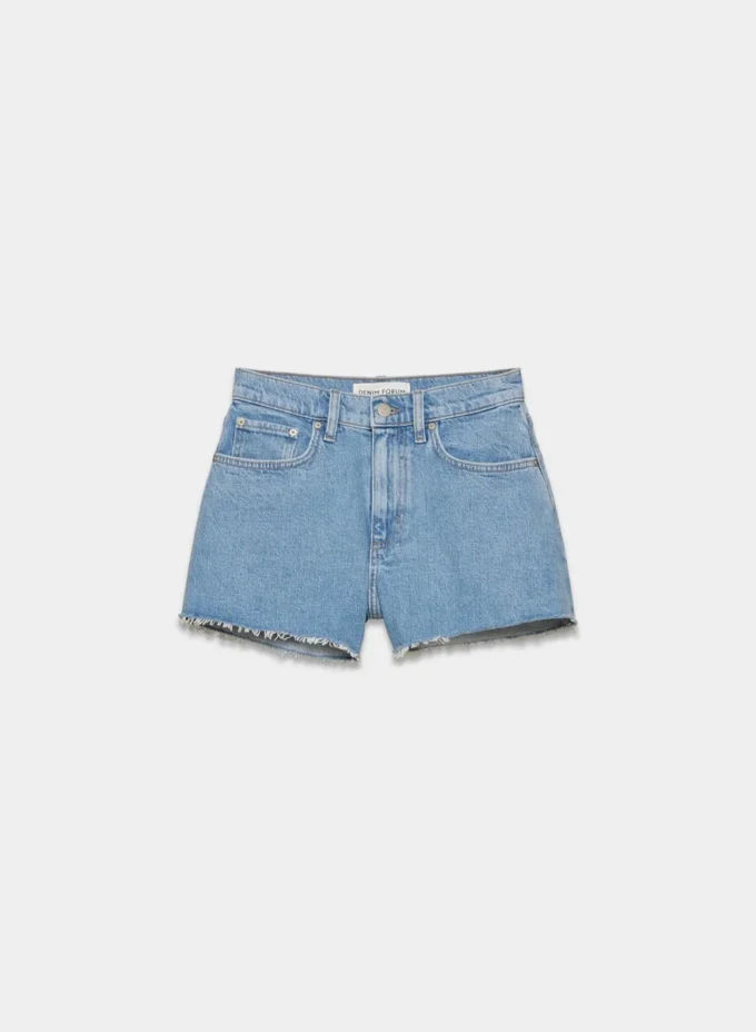 Denim Forum Jodie Curve-Fit Hi-Rise Mini-Jeansshorts Denim Forum Jodie Curve-Fit Hi-Rise Mini-Jeansshorts