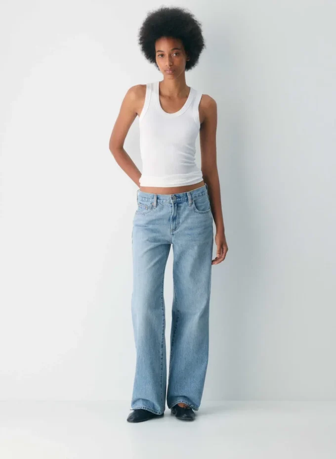 Denim Forum The Farrah Lo-rise Wide Jean
