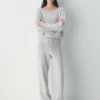 Essential Cashmere Hose mit hoher Taille und weitem Bein