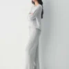 Essential Cashmere Hose mit hoher Taille und weitem Bein