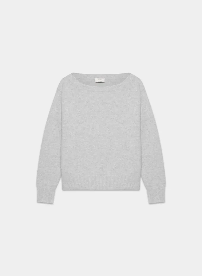 Essential Cashmere Pullover mit lockerem U-Boot-Ausschnitt Essential Cashmere Pullover mit lockerem U-Boot-Ausschnitt