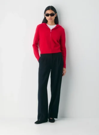 Essential Kaschmir-Kapuzenpullover mit Reißverschluss
