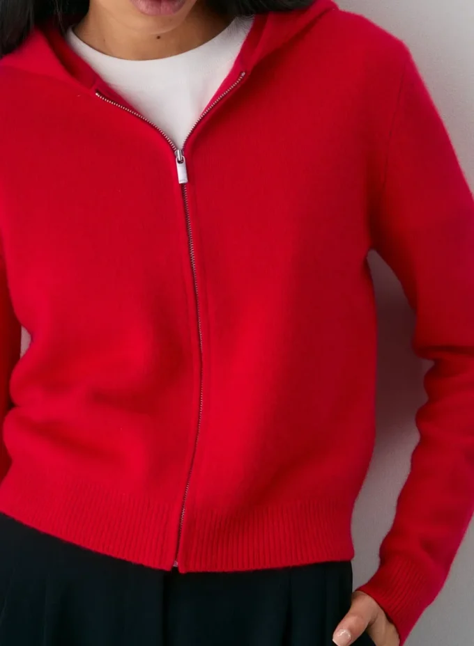 Essential Kaschmir-Kapuzenpullover mit Reißverschluss Essential Kaschmir-Kapuzenpullover mit Reißverschluss