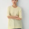Feather Cashmere Entspannter Pullover mit kurzen Ärmeln