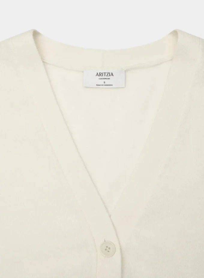 Feather Cashmere Locker geschnittene Strickjacke mit V-Ausschnitt