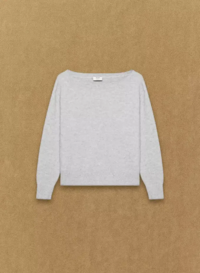 Feather Cashmere Relaxed Boatneck Sweater