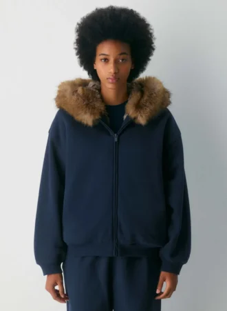 Gemütlicher Sweatfleece-Hoodie mit Mega-Reißverschluss