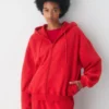Gemütlicher Sweatfleece-Hoodie mit Mega-Reißverschluss