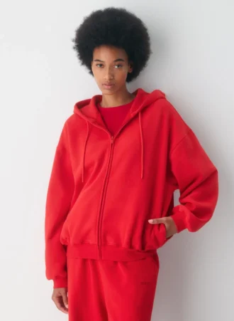 Gemütlicher Sweatfleece-Hoodie mit Mega-Reißverschluss