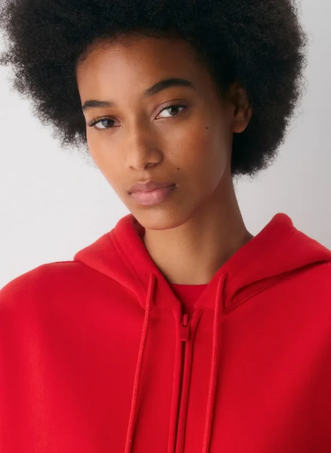 Gemütlicher Sweatfleece-Hoodie mit Mega-Reißverschluss