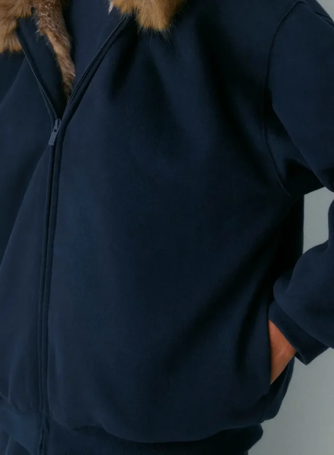 Gemütlicher Sweatfleece-Hoodie mit Mega-Reißverschluss