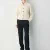 Heritage Knit Merino Wool Collar Cardigan