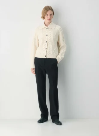 Heritage Knit Merino Wool Collar Cardigan
