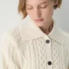 Heritage Knit Merino Wool Collar Cardigan
