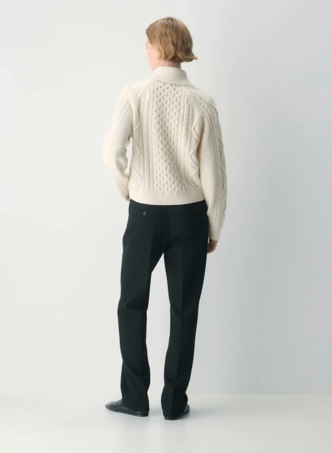 Heritage Knit Merino Wool Collar Cardigan