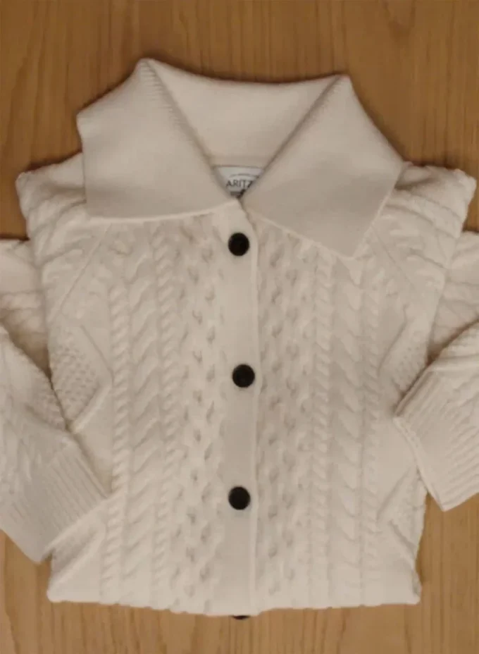 Heritage Knit Merino Wool Collar Cardigan