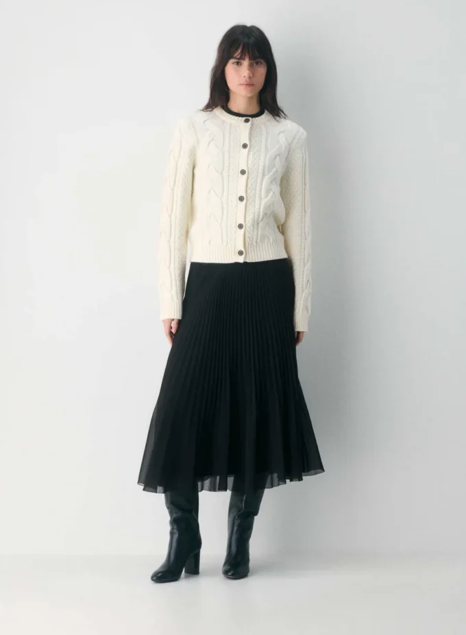 Heritage Knit Merino Wool Crew Cardigan