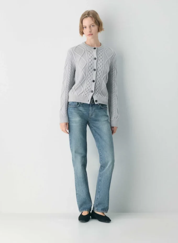 Heritage Knit Merino Wool Crew Cardigan