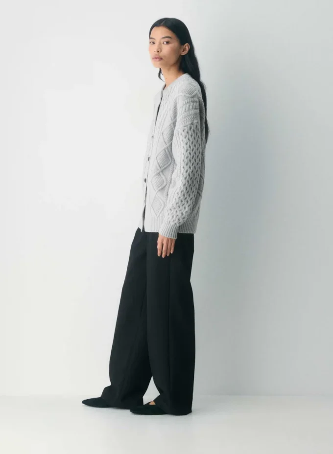 Heritage Knit Merino Wool Crew Cardigan