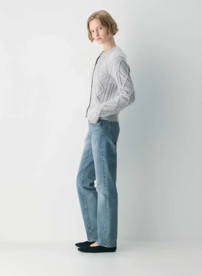 Heritage Knit Merino Wool Crew Cardigan