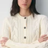 Heritage Knit Merino Wool Crew Cardigan
