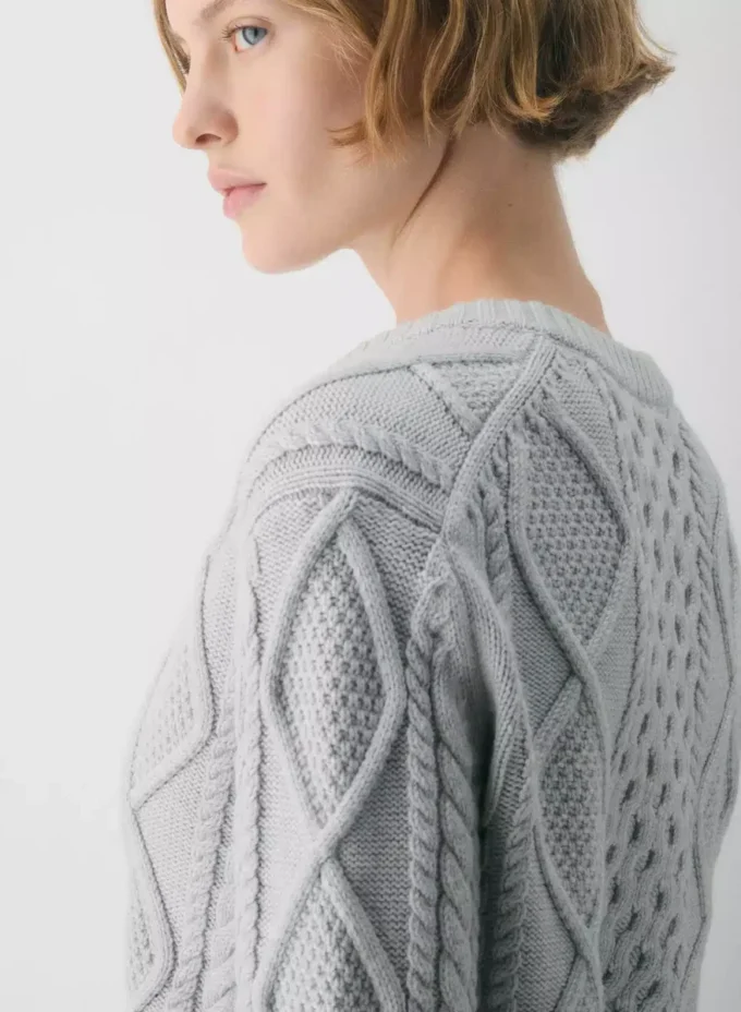 Heritage Knit Merino Wool Crew Cardigan