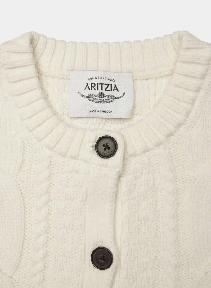 Heritage Knit Merino Wool Crew Cardigan