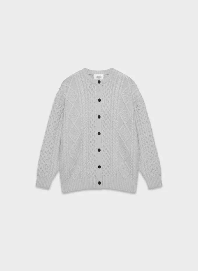Heritage Knit Merino Wool Crew Cardigan