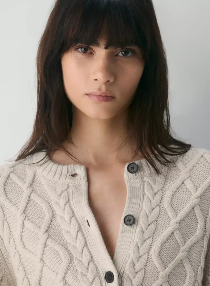 Heritage Knit Merino Wool Crew HiHip Cardigan