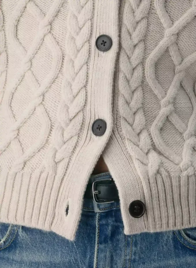 Heritage Knit Merino Wool Crew HiHip Cardigan