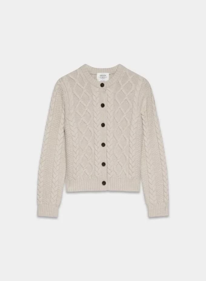Heritage Knit Merino Wool Crew HiHip Cardigan