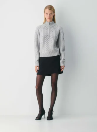 Heritage Knit Merinowolle 1/4-Reißverschluss-Pullover