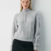 Heritage Knit Merinowolle 1/4-Reißverschluss-Pullover