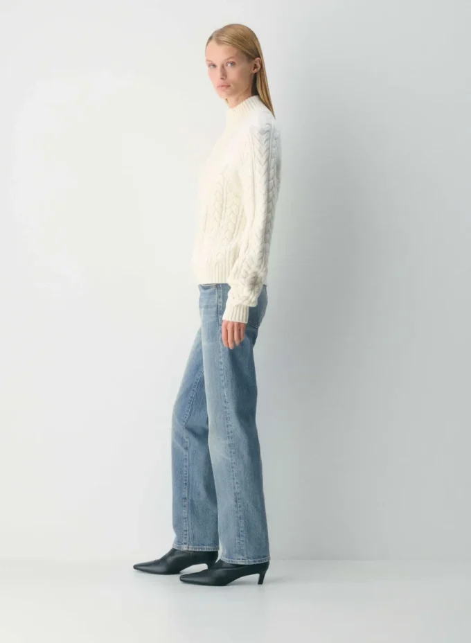 Heritage Knit Merinowolle 1/4-Reißverschluss-Pullover