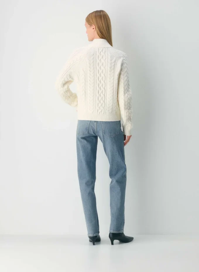 Heritage Knit Merinowolle 1/4-Reißverschluss-Pullover