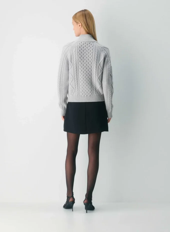Heritage Knit Merinowolle 1/4-Reißverschluss-Pullover