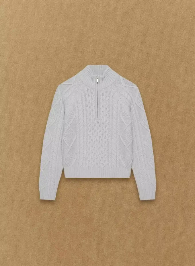 Heritage Knit Merinowolle 1/4-Reißverschluss-Pullover